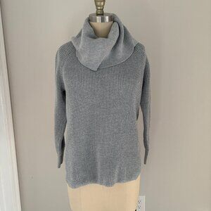 Michael Kors Women's Waffle Knit Sweater Gray Cowl Neck Size S